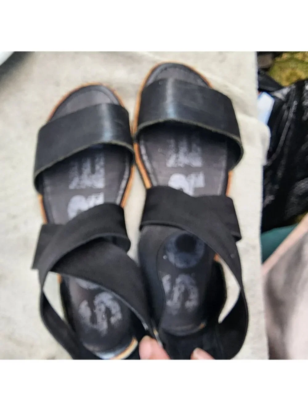 Sorel Shoes Womens Size 6.5 Ella Black Leather Sandals *Read*